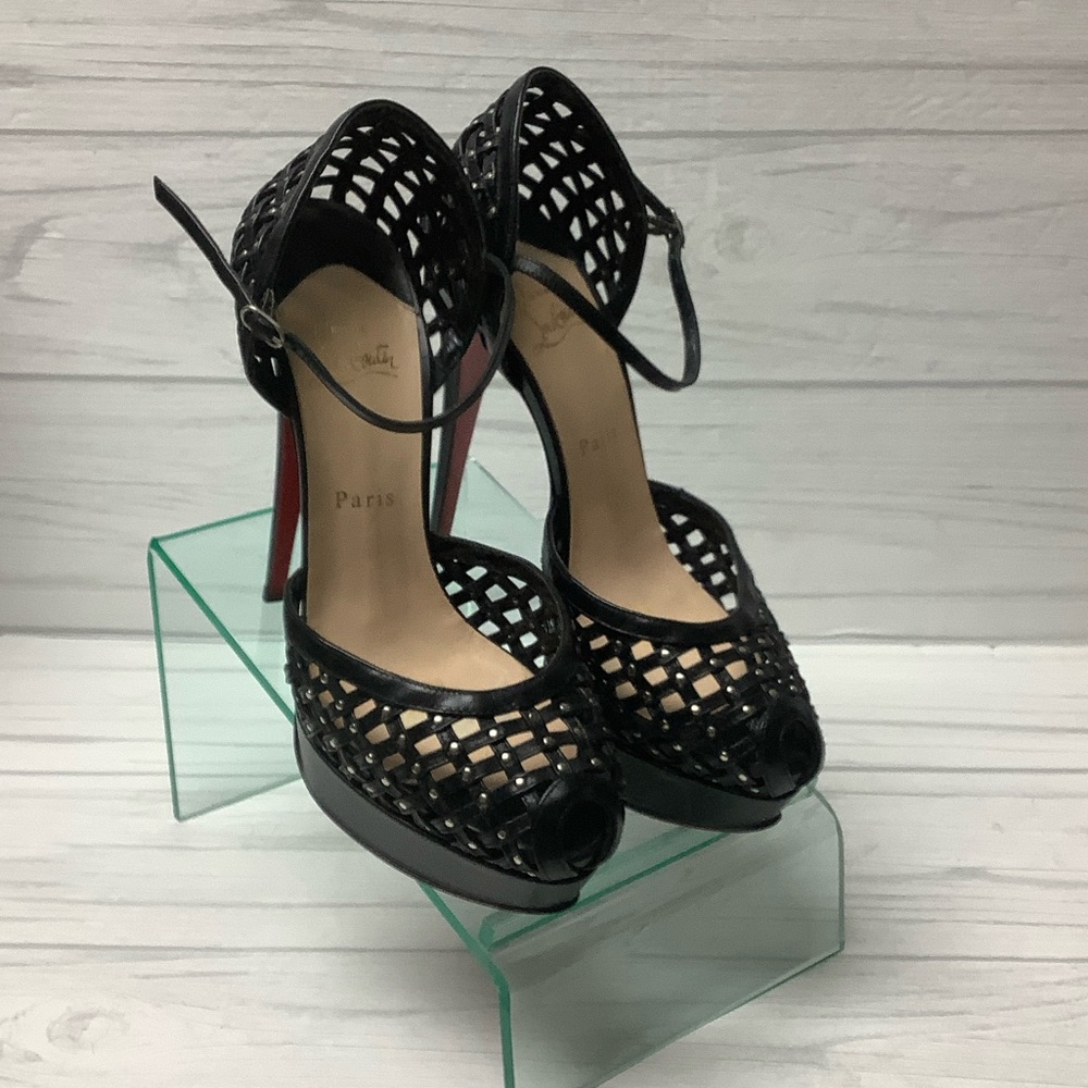Christian Louboutin Black Cut-Out Heels - Picture 2 of 13
